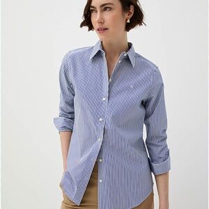 Brooks Brothers Blue White Pink Striped Fitted Shirt